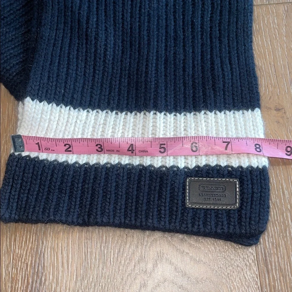 Coach Black and White Ribbed Scarf sweater cashmere blend